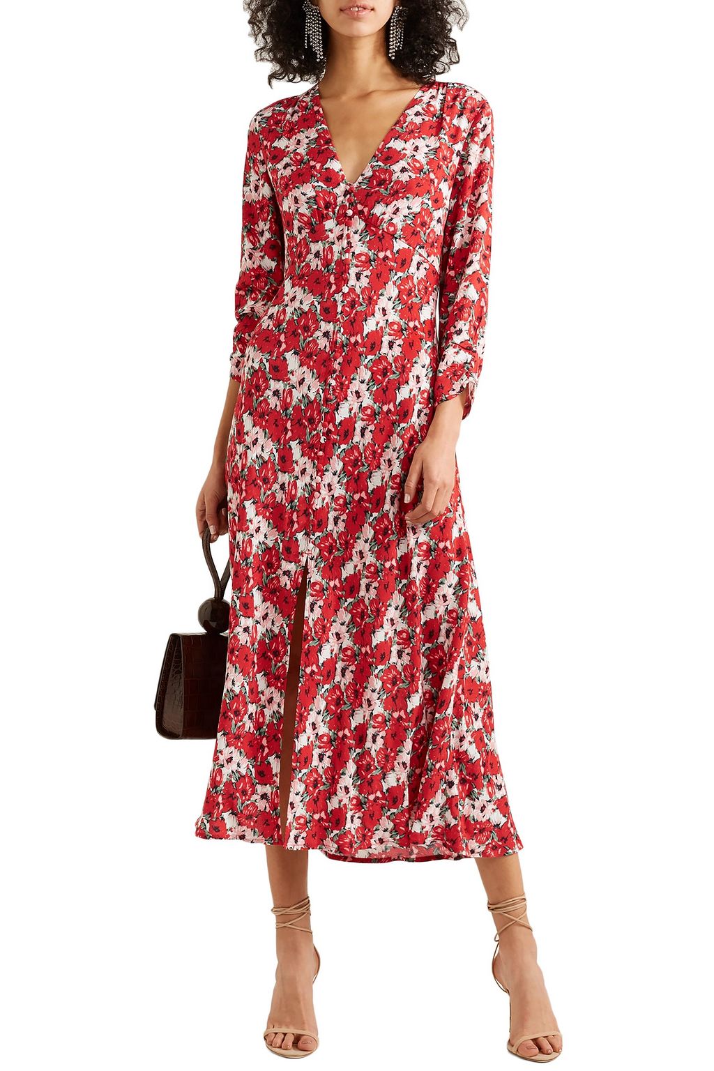 RIXO Katie floral-print crepe de chine midi dress