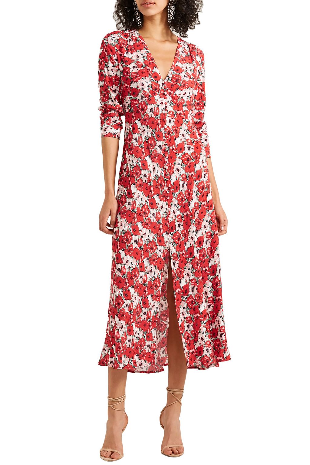 RIXO Katie floral-print crepe de chine midi dress