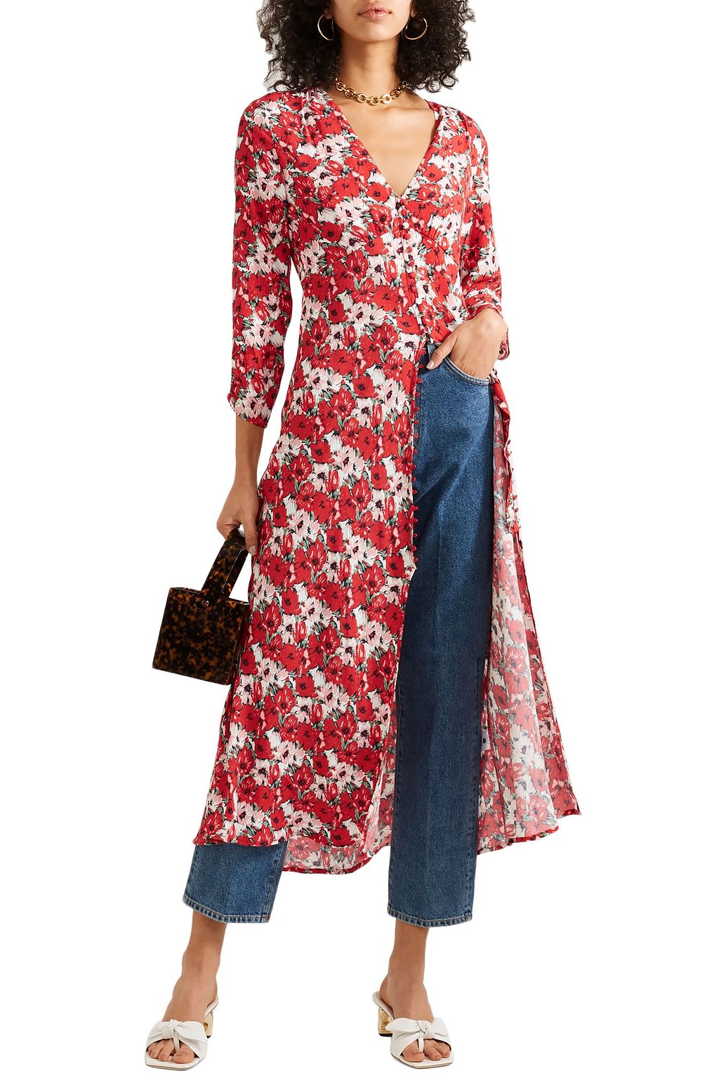 RIXO Katie floral-print crepe de chine midi dress