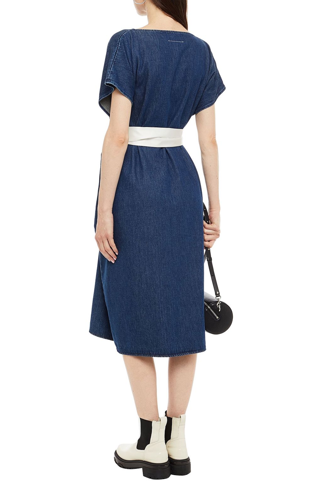 MM6 MAISON MARGIELA Oversized distressed denim midi dress