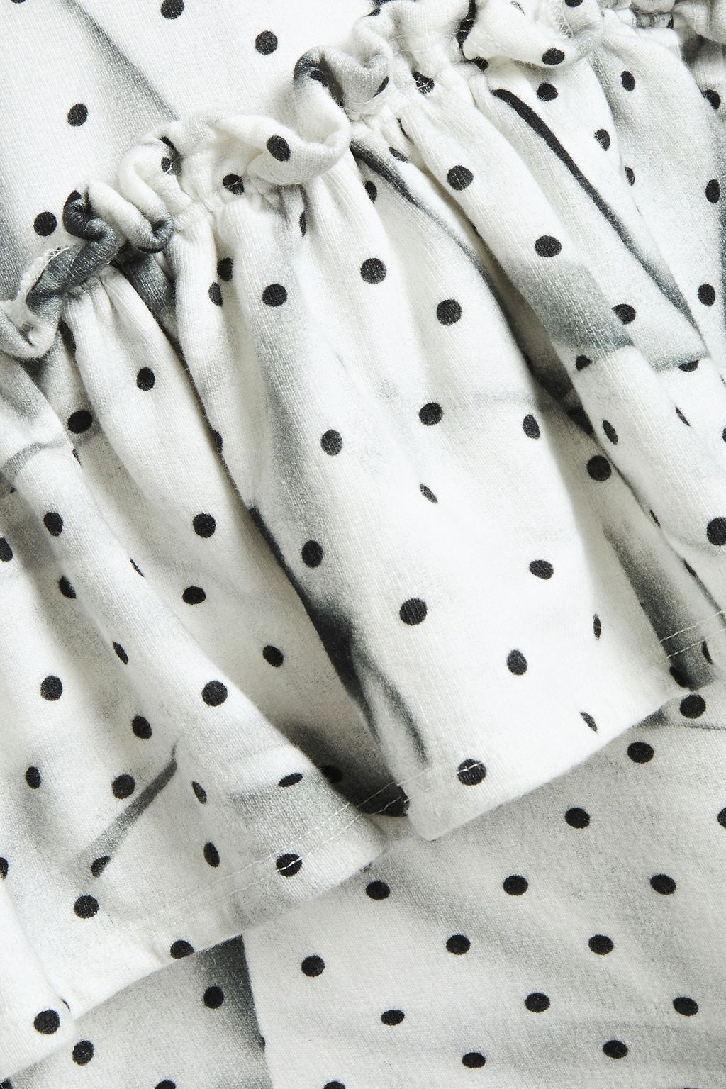MM6 MAISON MARGIELA Ruffled polka-dot French cotton-terry mini dress
