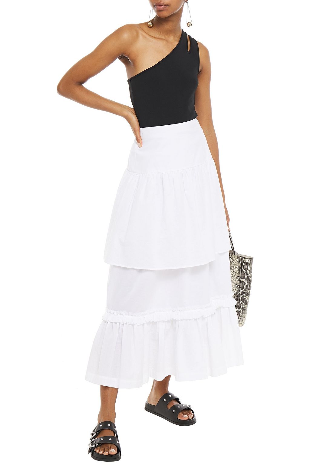 MM6 MAISON MARGIELA Layered cotton-poplin midi skirt