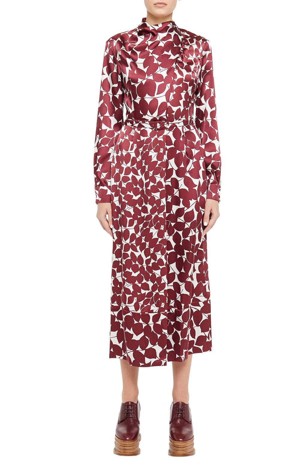 GABRIELA HEARST Josefina wrap-effect printed hammered silk midi dress