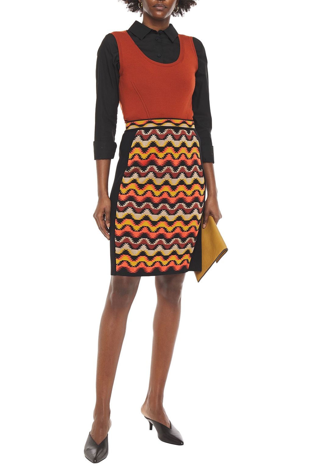 M MISSONI Jacquard-knit wool-blend skirt