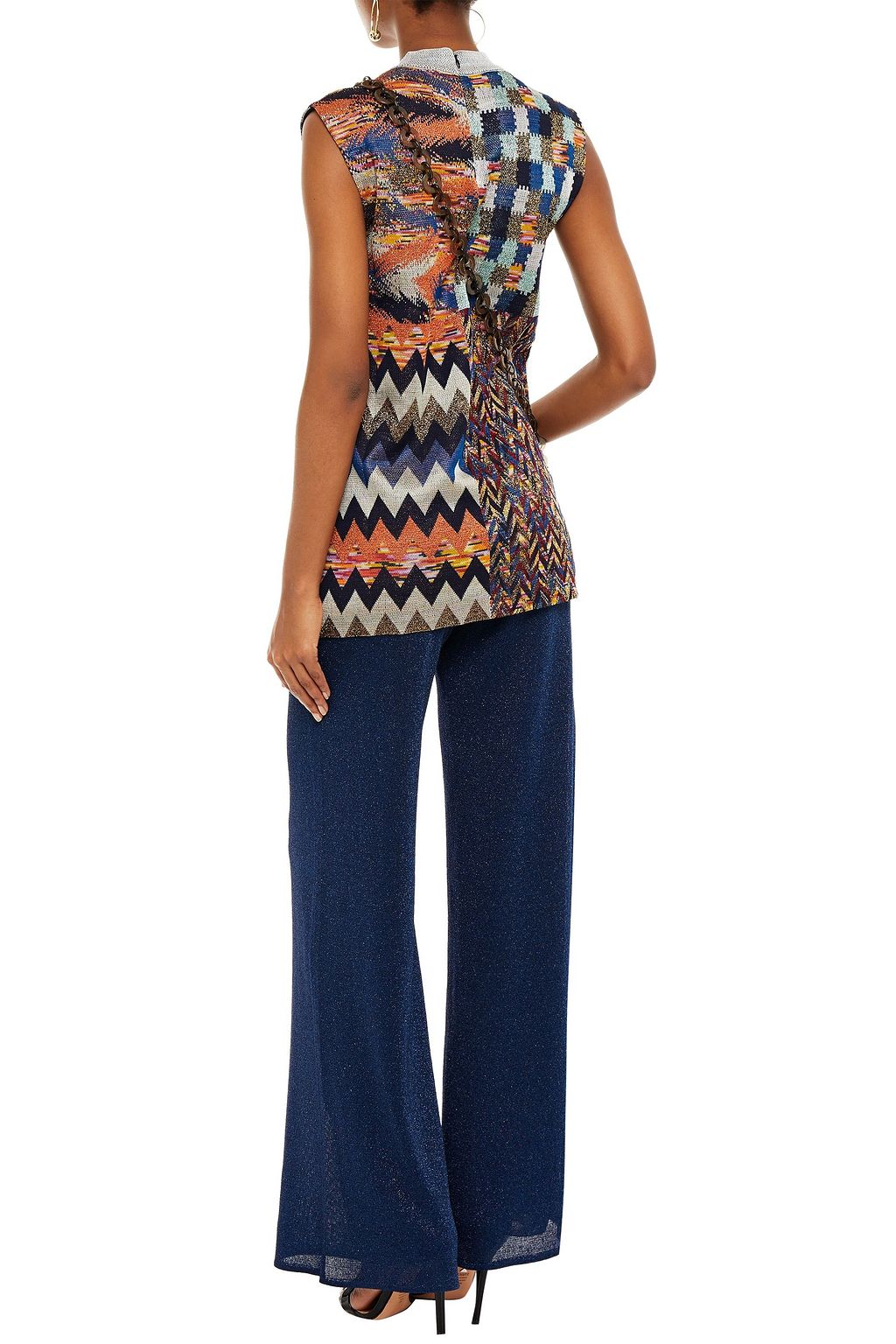 MISSONI Metallic knitted wide-leg pants