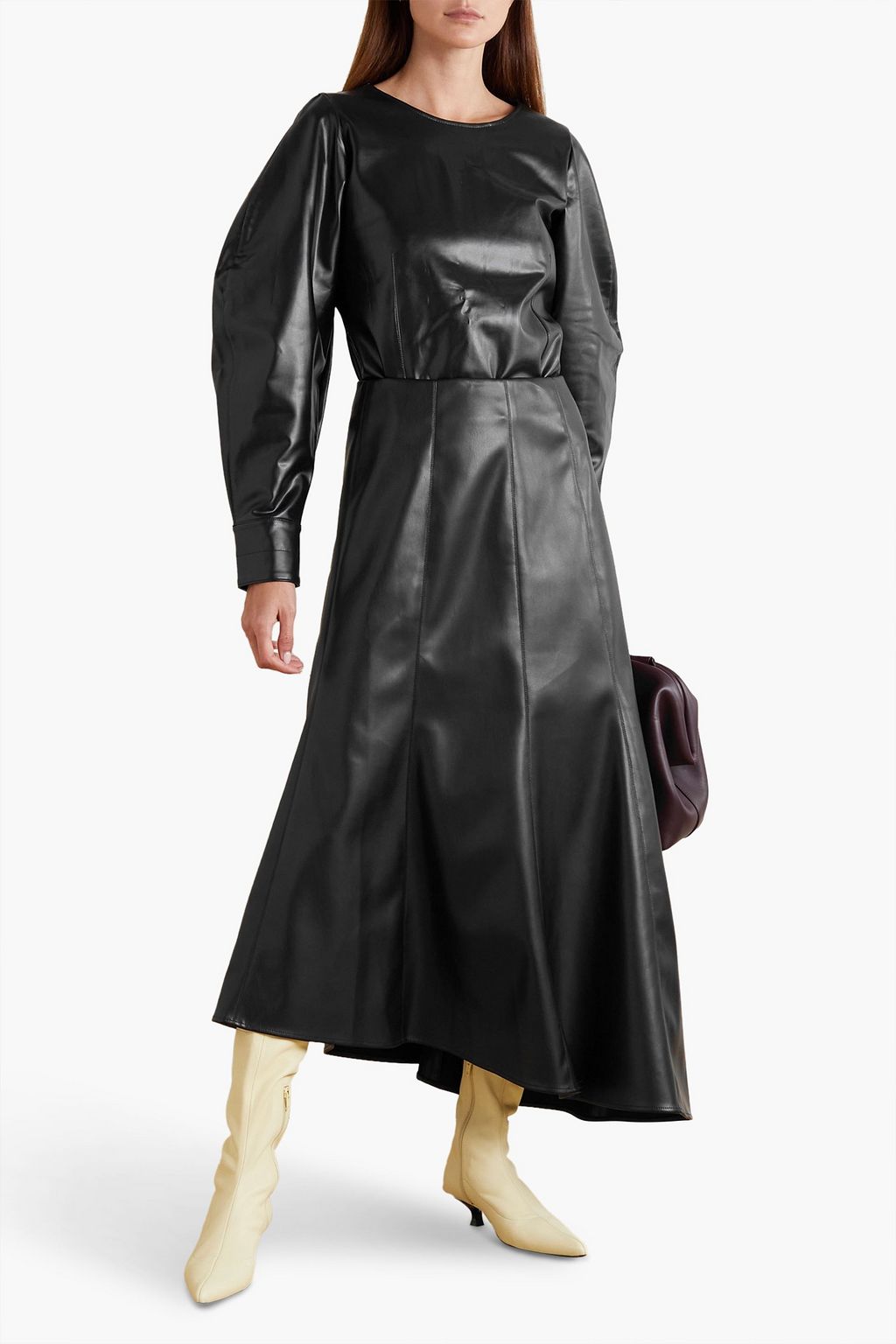 CAES Faux leather top