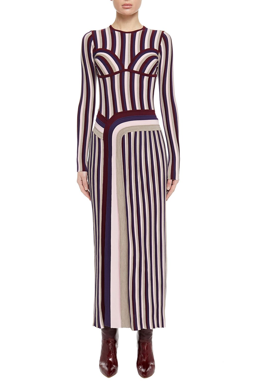 GABRIELA HEARST Elisabeth pleated striped wool maxi dress