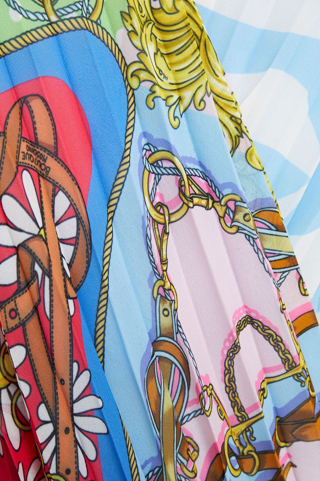BOUTIQUE MOSCHINO Belted wrap-effect printed crepe mini dress