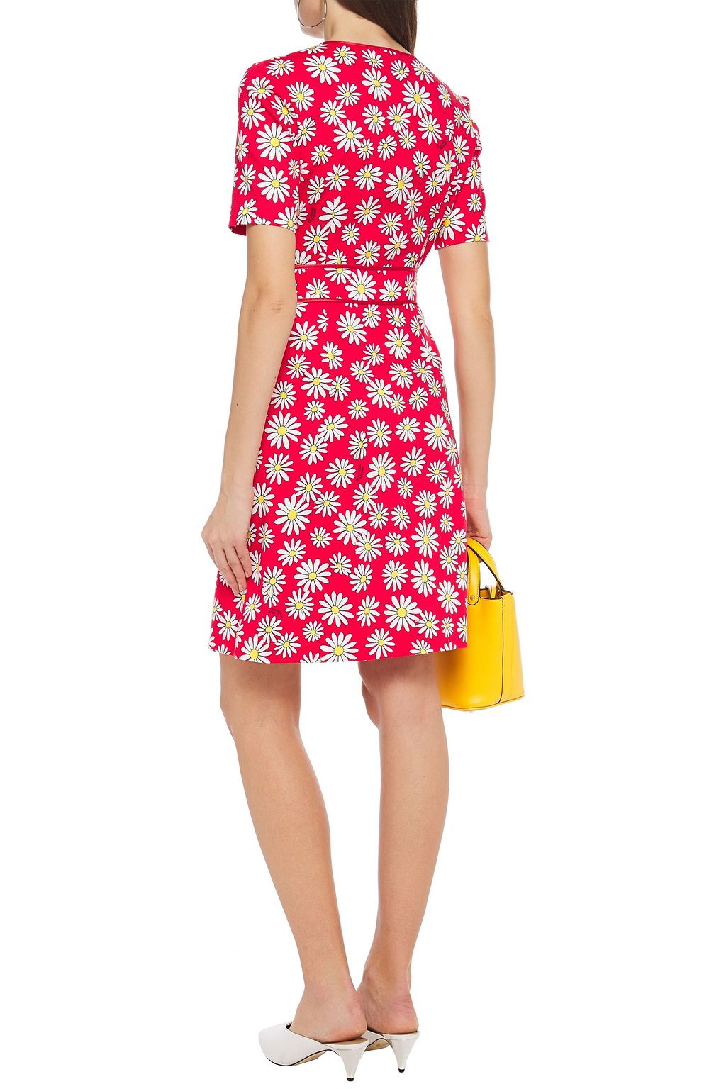 BOUTIQUE MOSCHINO Wrap-effect floral-print cotton-blend piqué dress