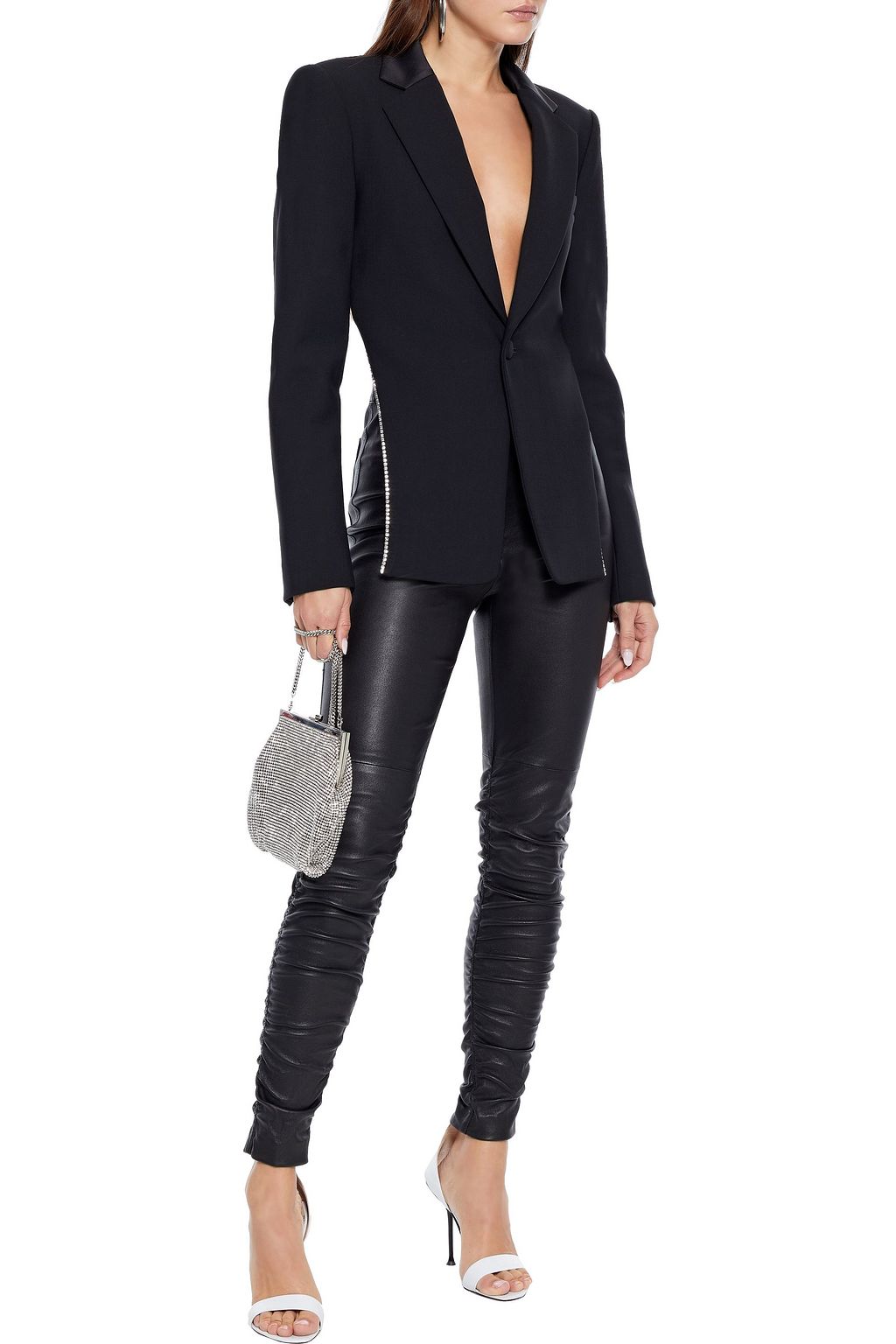 ALEXANDERWANG.T Ruched leather skinny pants