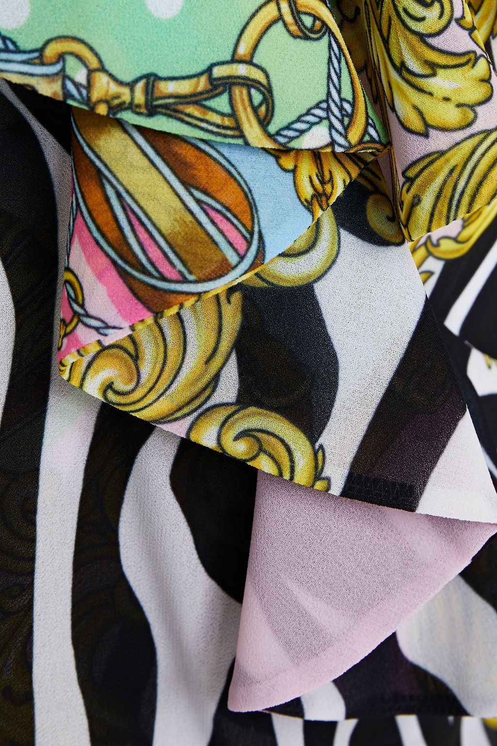 BOUTIQUE MOSCHINO Wrap-effect ruffled printed crepe top