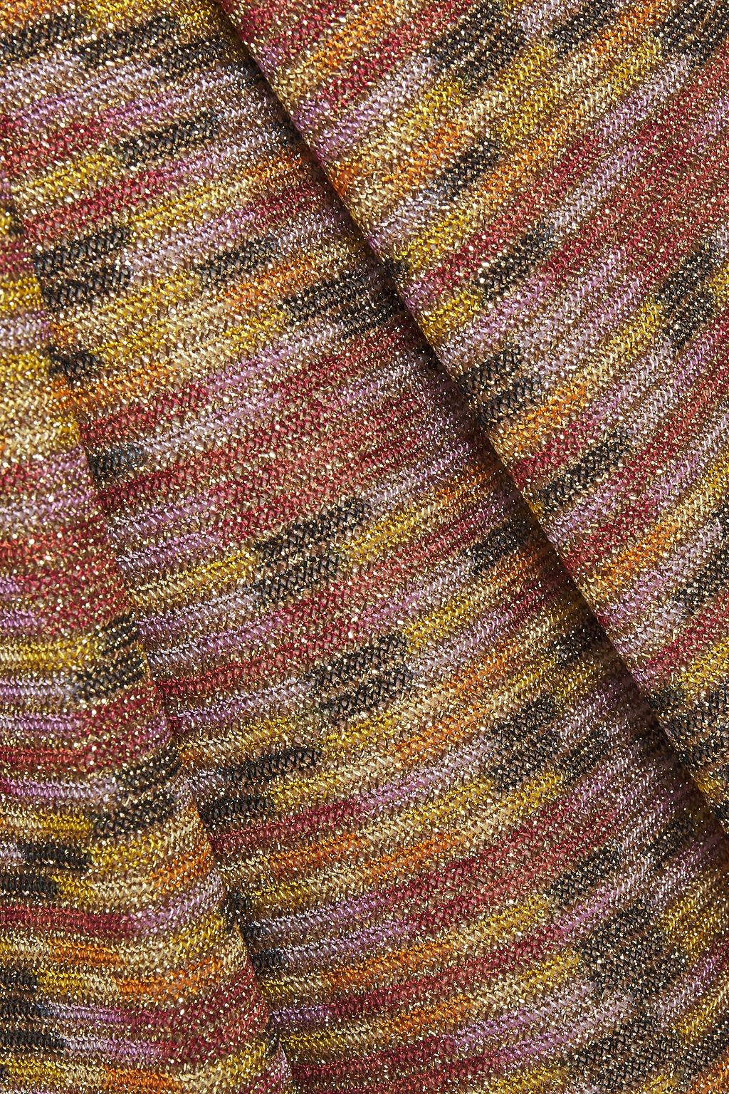 MISSONI Pleated metallic crochet-knit wide-leg pants