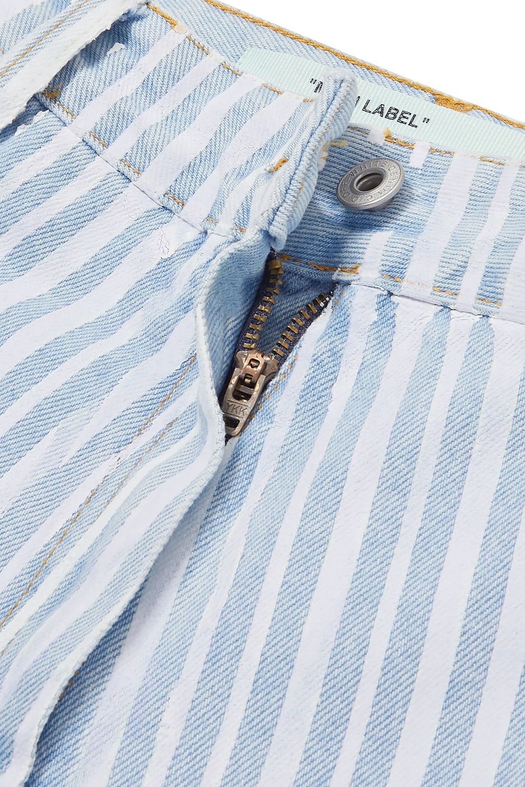 OFF-WHITE™ Striped mid-rise straight-leg jeans