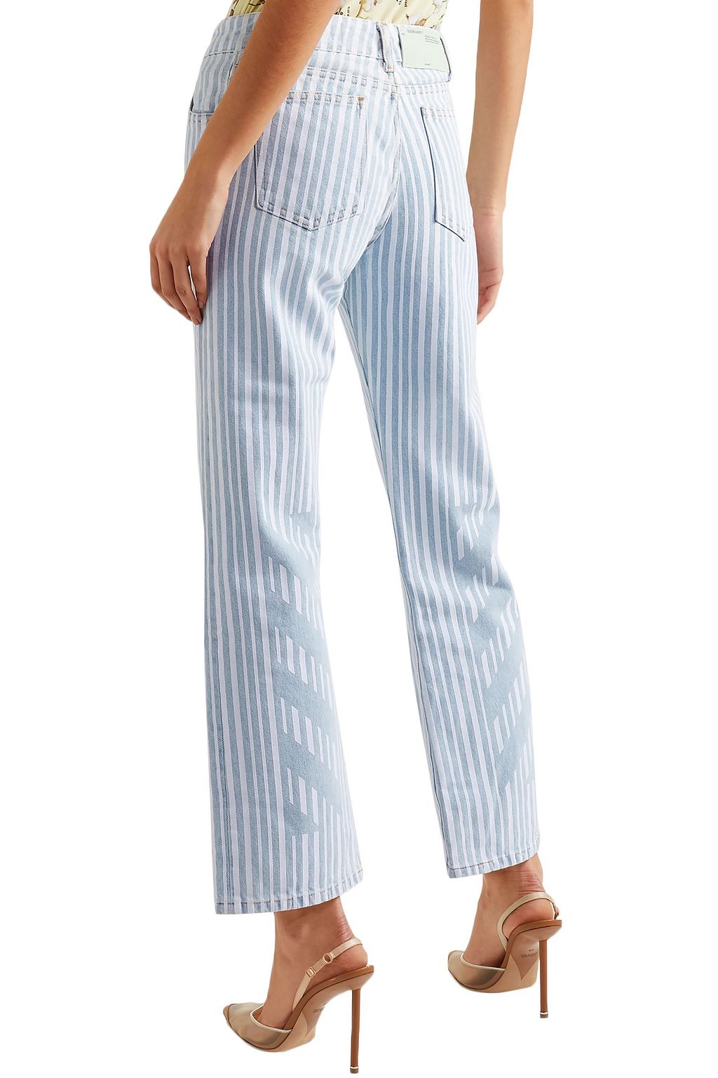 OFF-WHITE™ Striped mid-rise straight-leg jeans