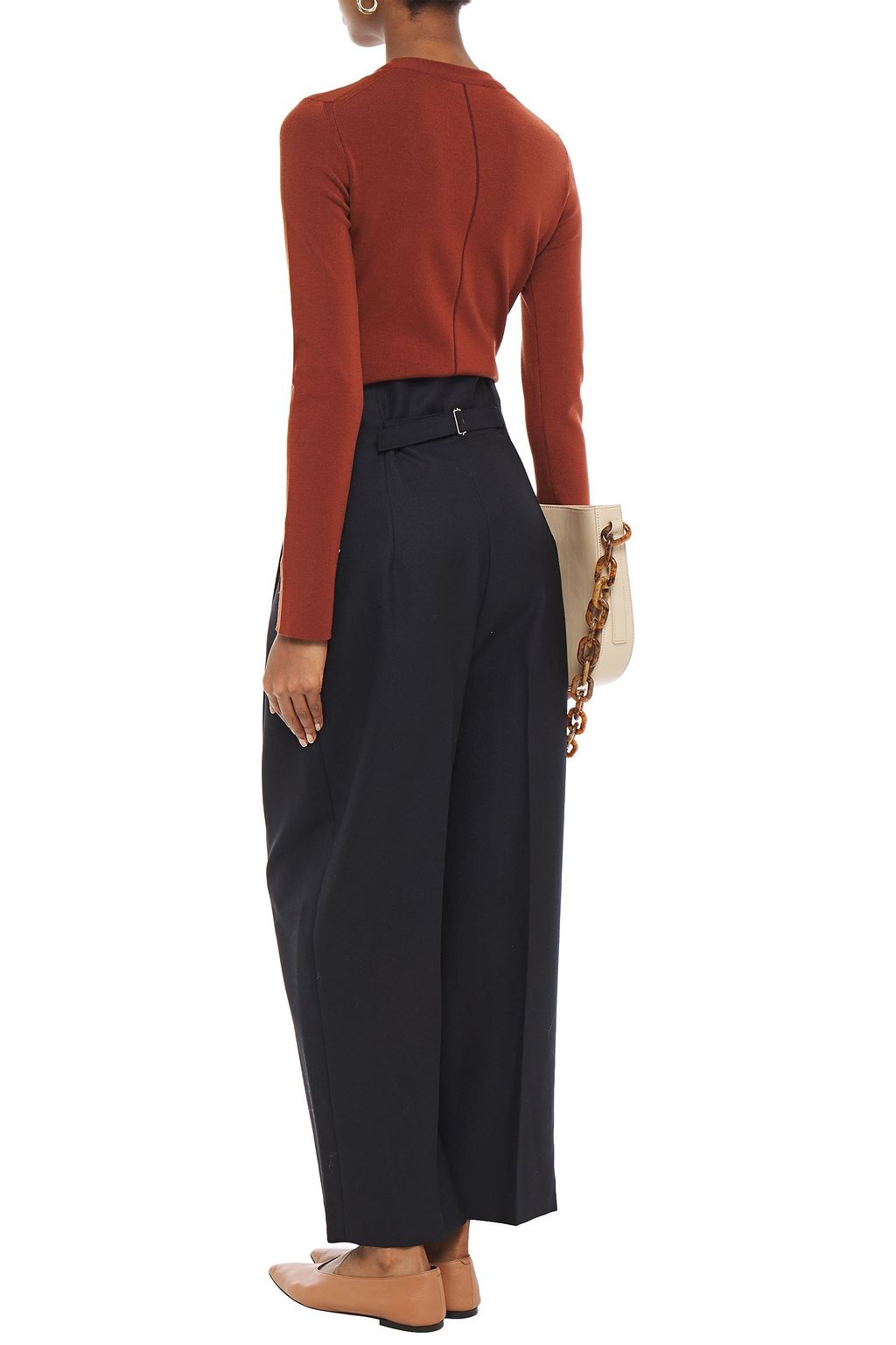THE ROW Penelope pleated wool and mohair-blend tapered pants