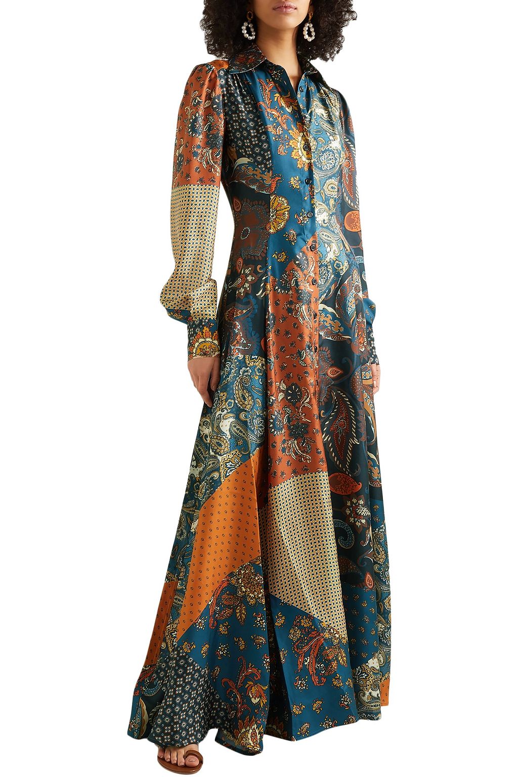 EVI GRINTELA Evanthia printed silk-twill maxi dress