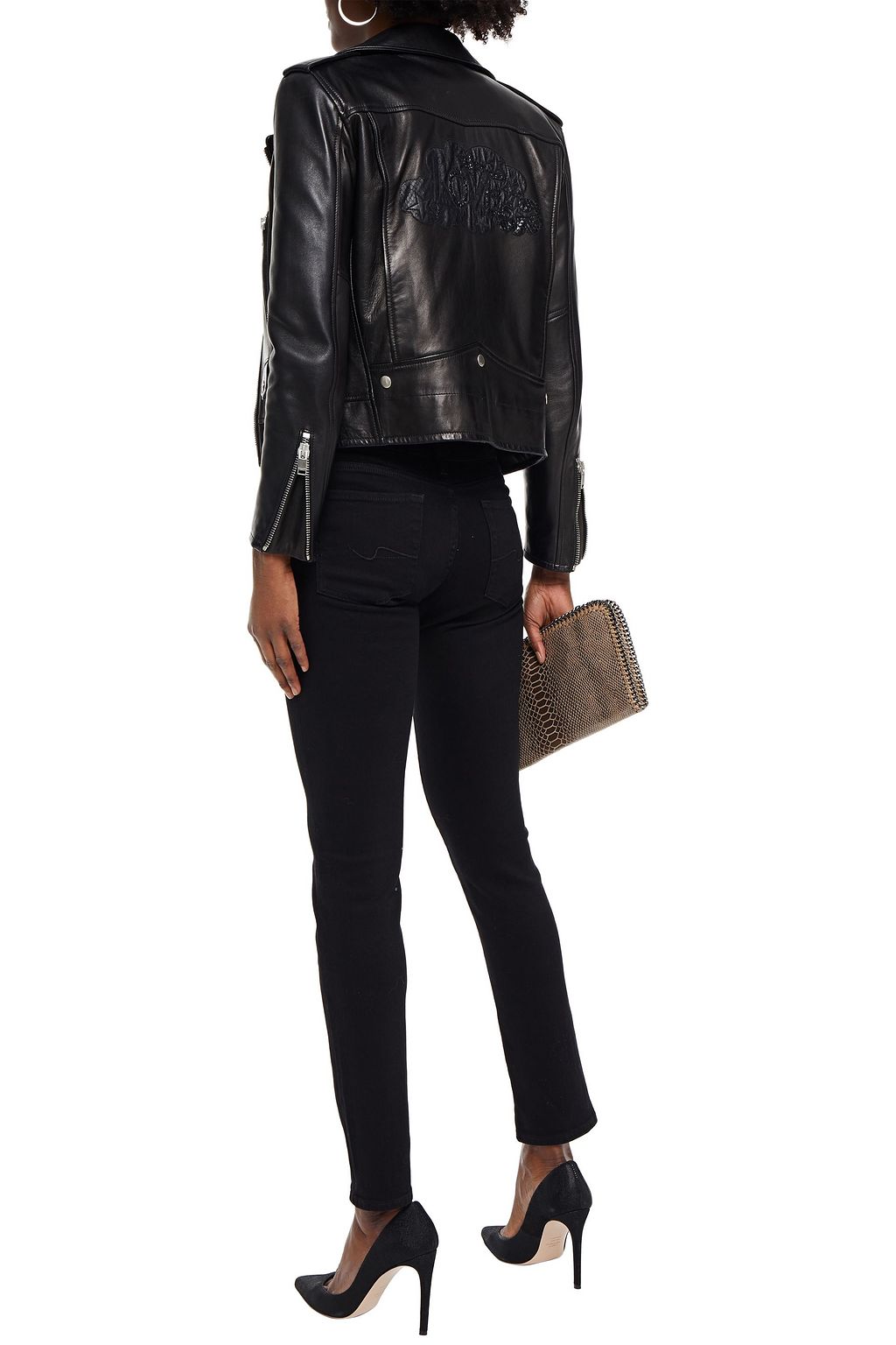 7 FOR ALL MANKIND Embellished mid-rise slim-leg jeans
