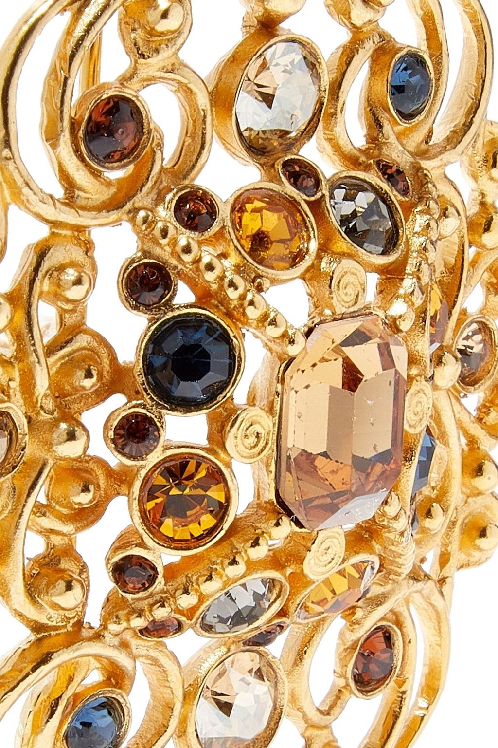 BEN-AMUN 24-karat gold-plated crystal brooch