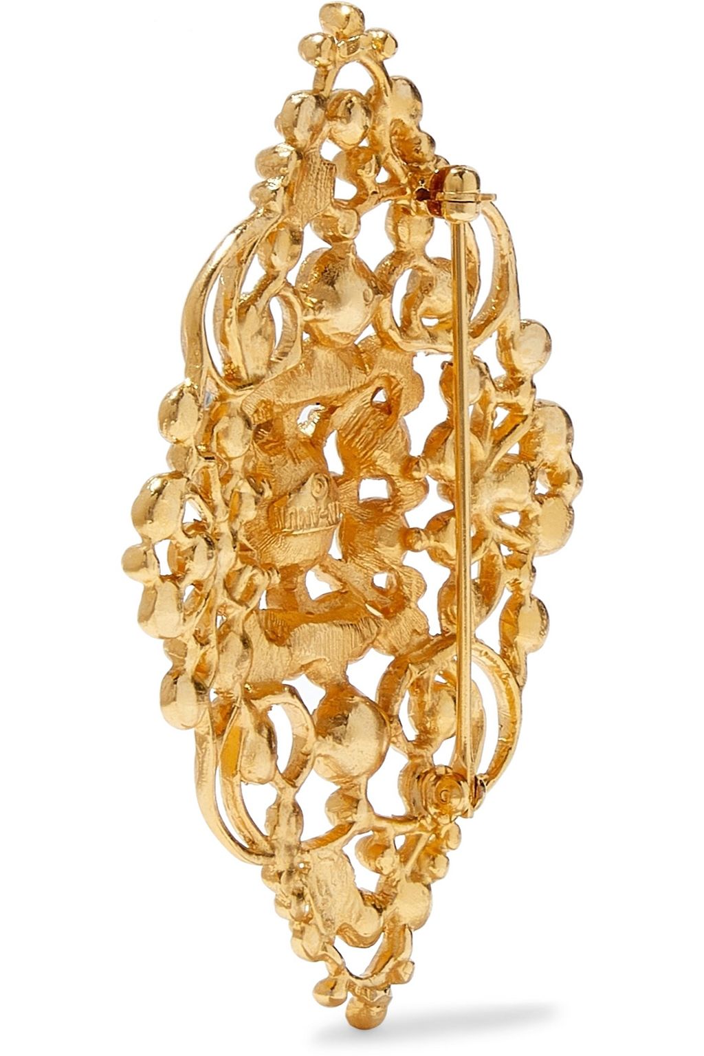 BEN-AMUN 24-karat gold-plated crystal brooch