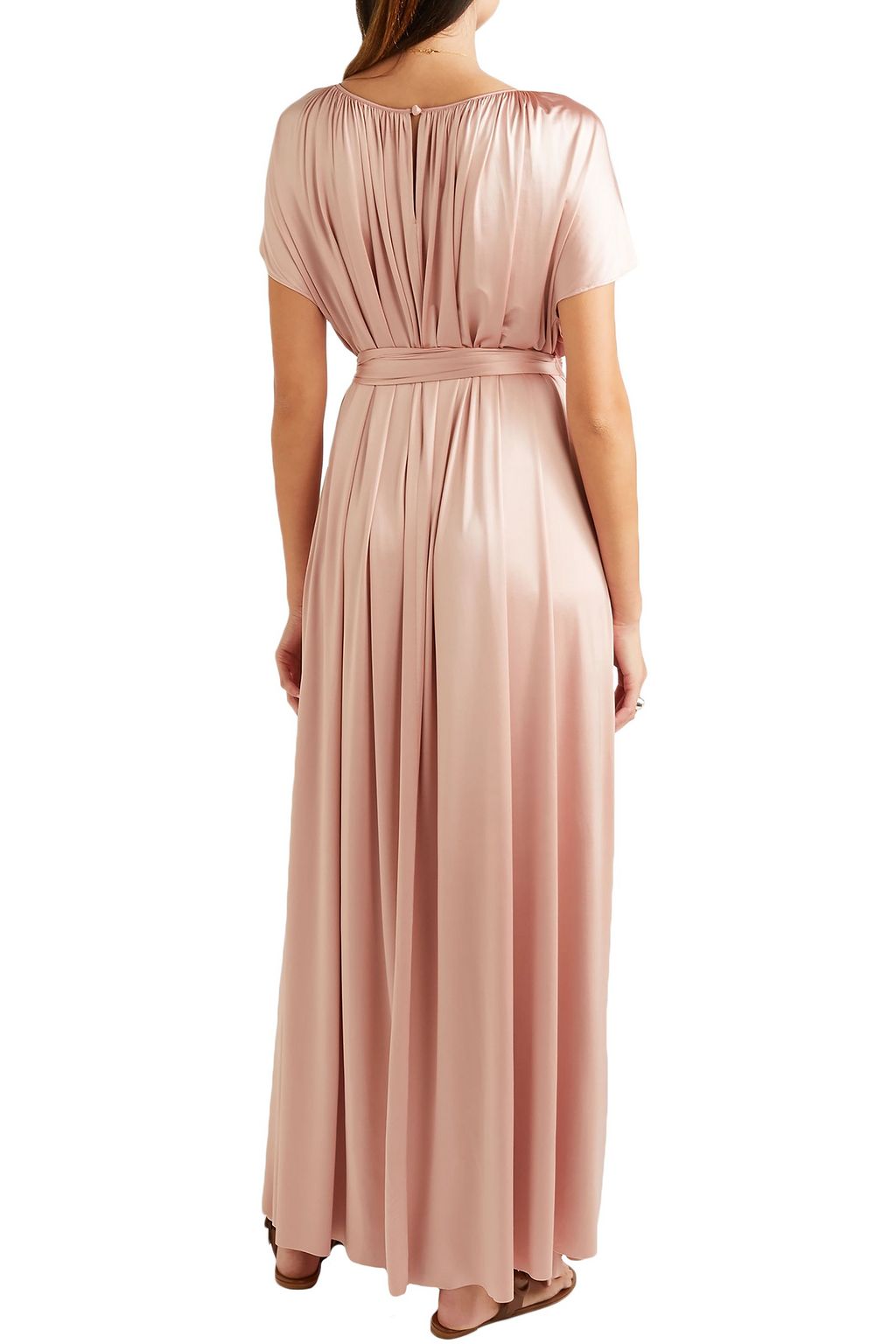 CO Gathered stretch-sateen maxi dress