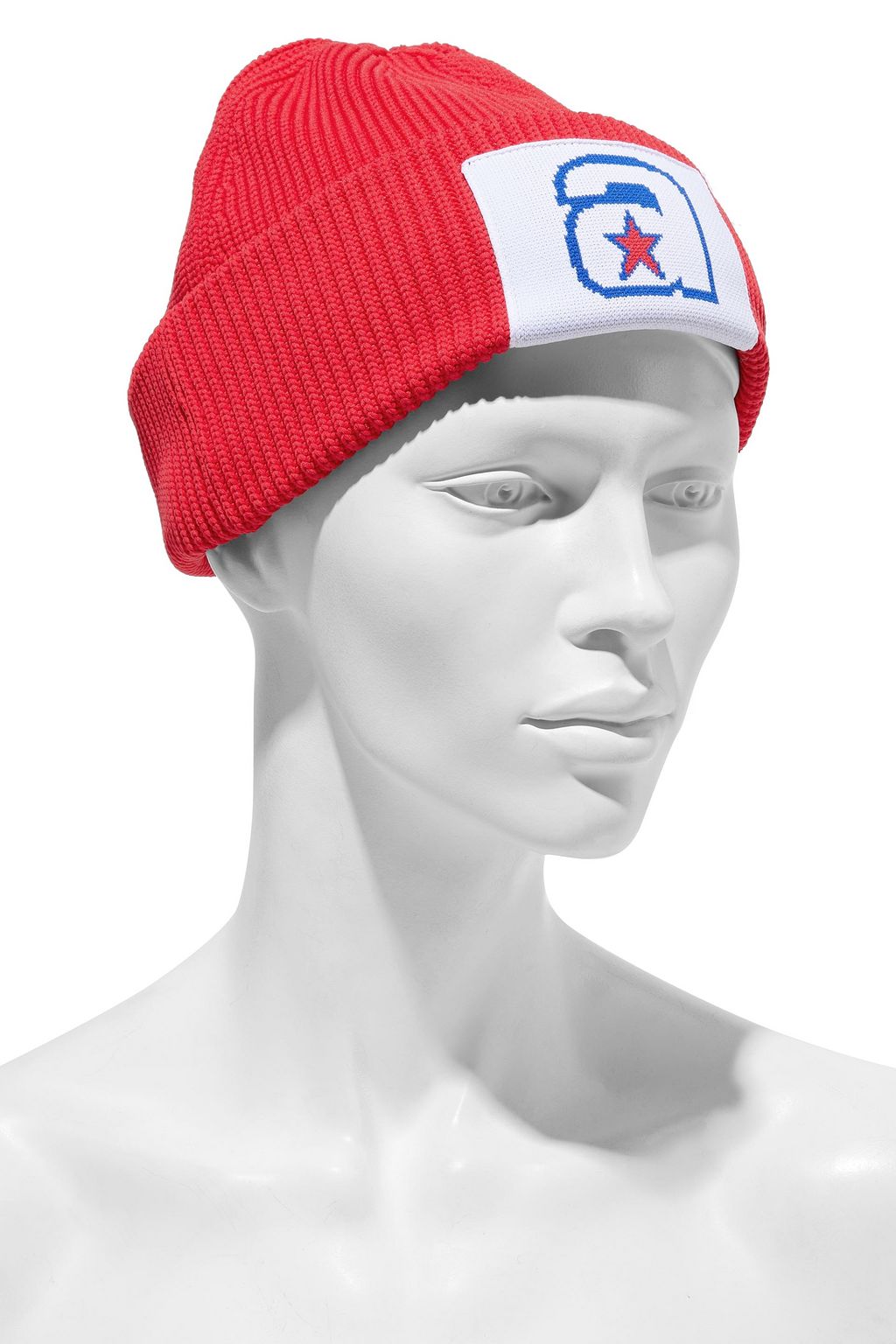 ALEXANDER WANG Star A appliquéd ribbed-knit beanie
