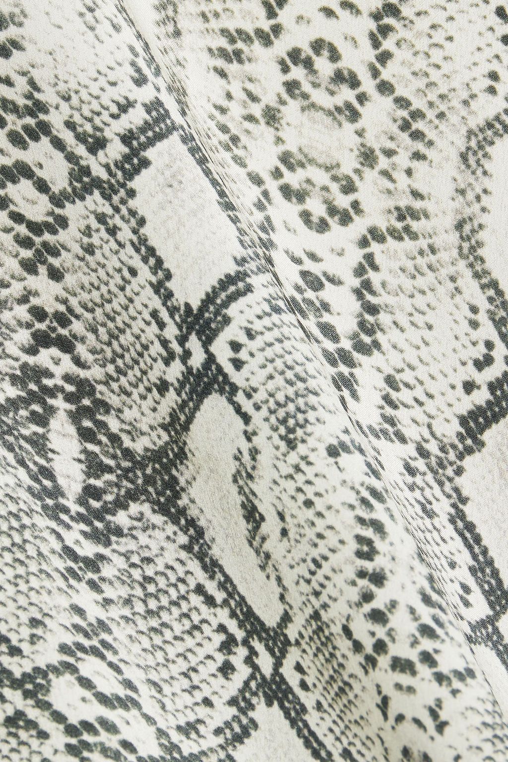 LES RÊVERIES Pussy-bow snake-print silk crepe de chine maxi dress