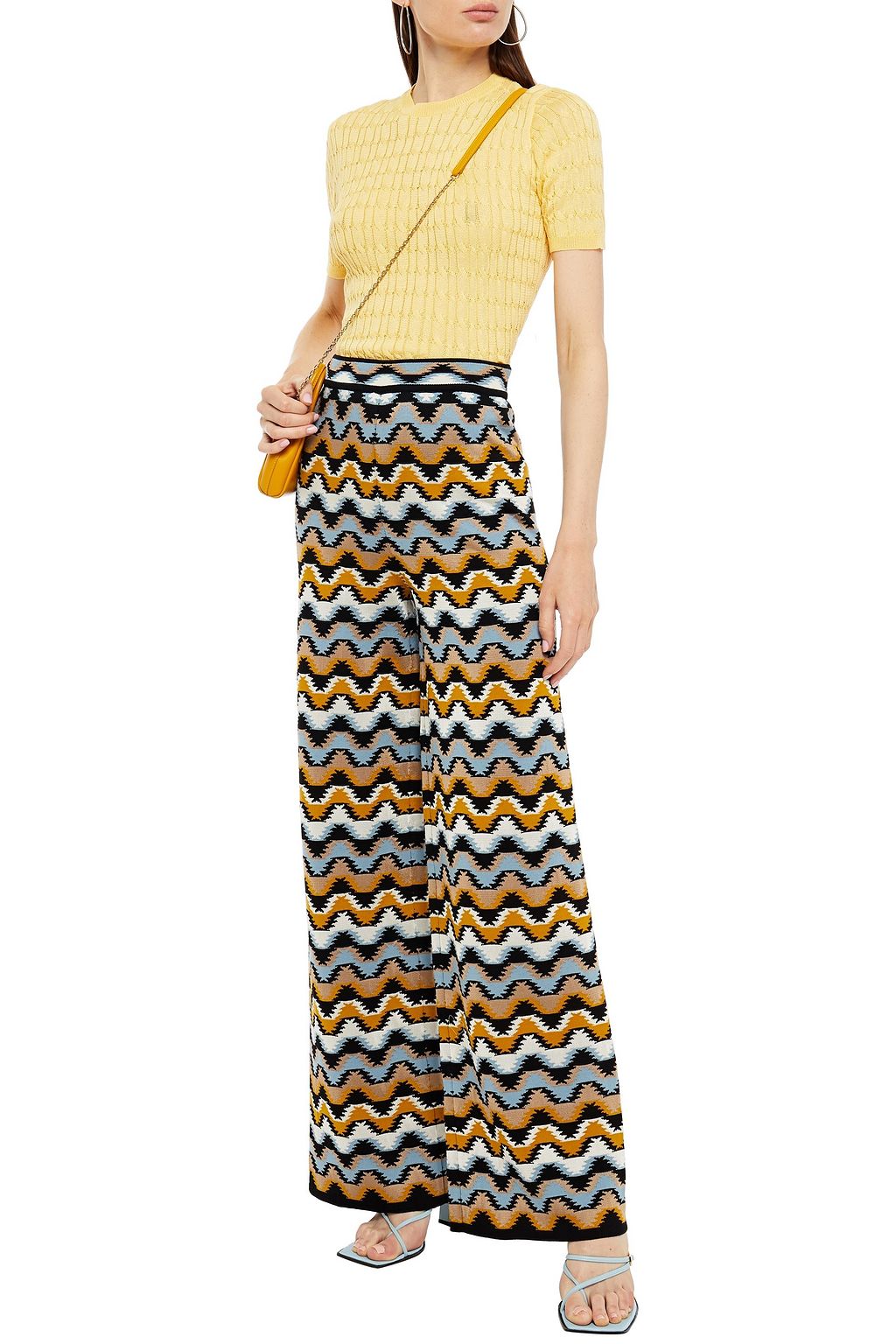 M MISSONI Intarsia-knit wide-leg pants
