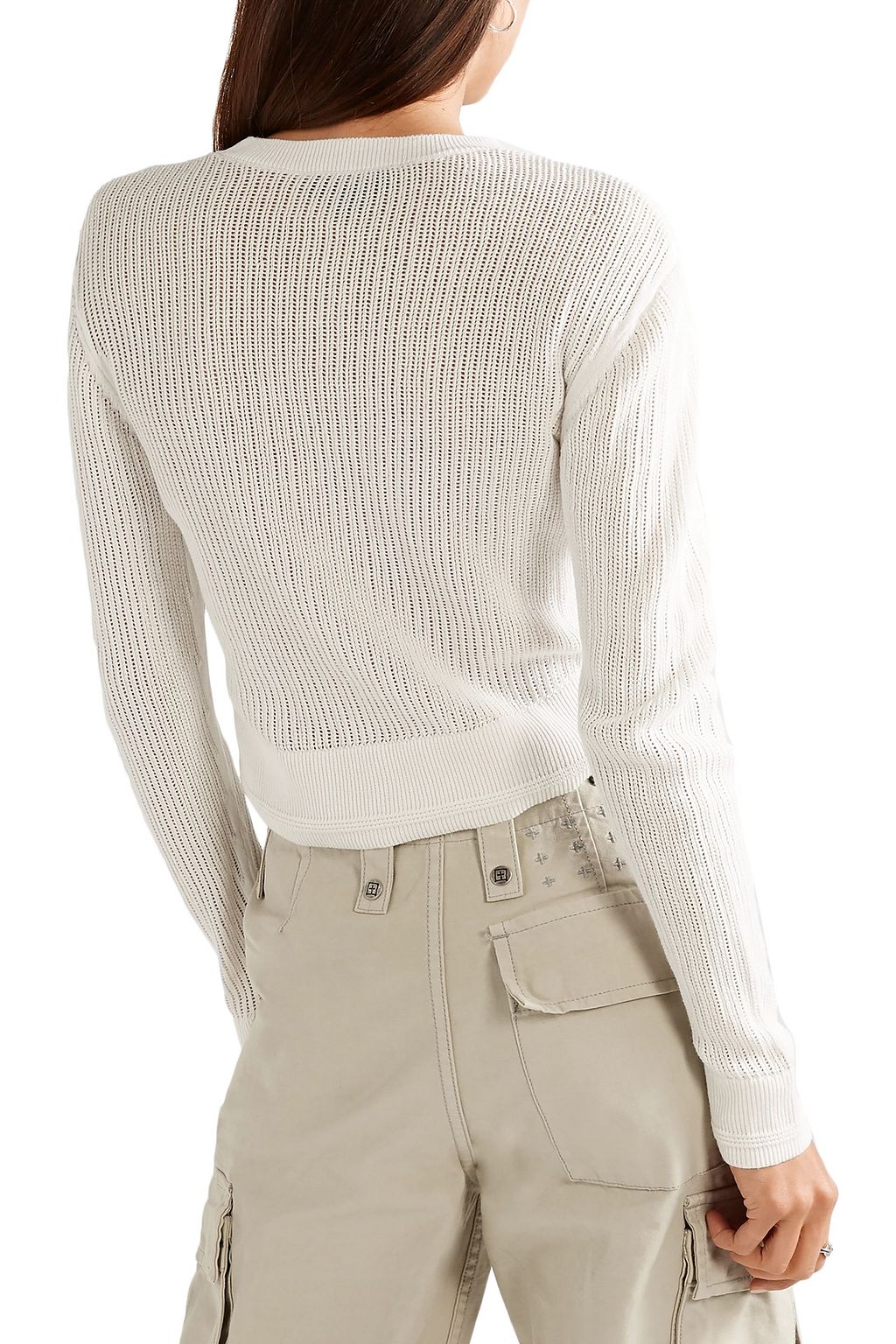 TWENTY MONTRÉAL Carlyle cropped open-knit cotton sweater