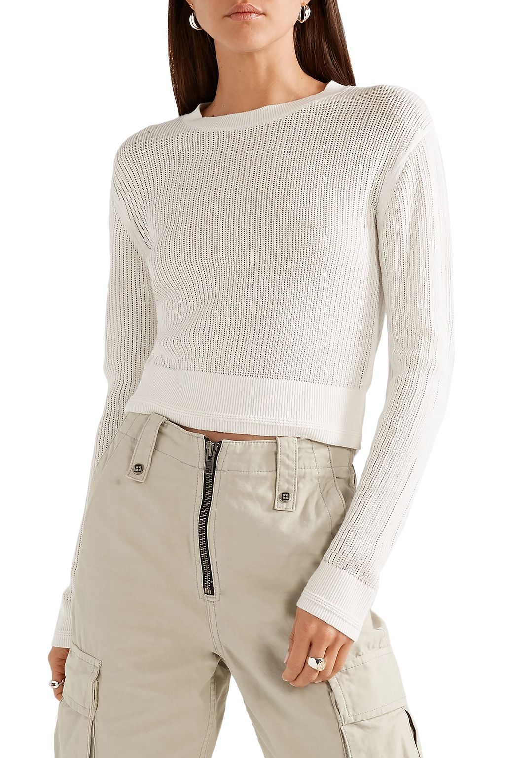TWENTY MONTRÉAL Carlyle cropped open-knit cotton sweater