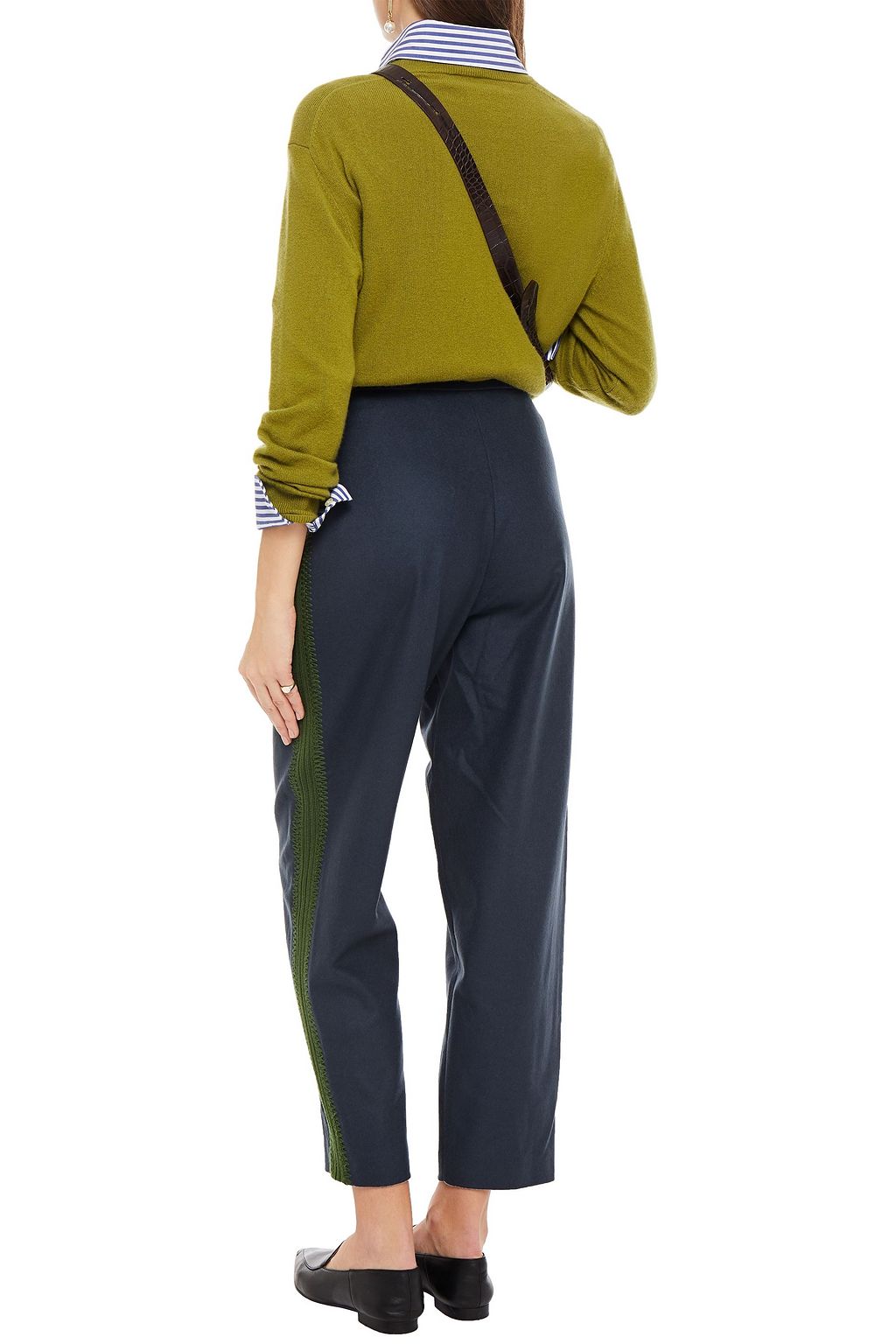 M MISSONI Embroidered wool-blend tapered pants