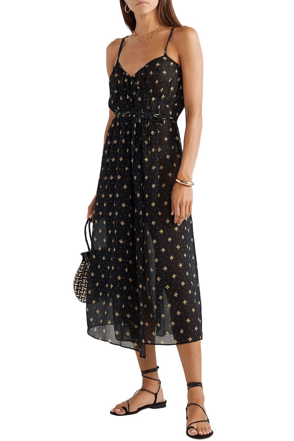 RIXO Misty floral-print cotton and silk-blend crepon wrap midi dress