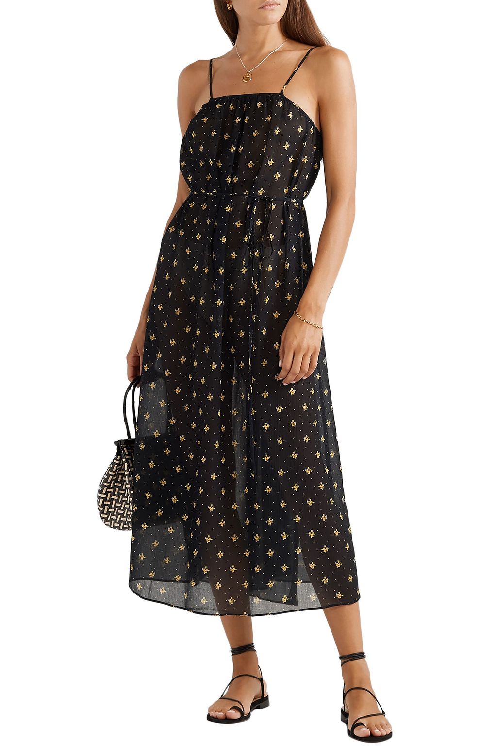 RIXO Misty floral-print cotton and silk-blend crepon wrap midi dress