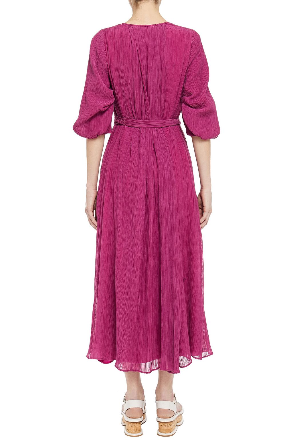 GABRIELA HEARST Demeter cotton and silk-blend crepon midi wrap dress