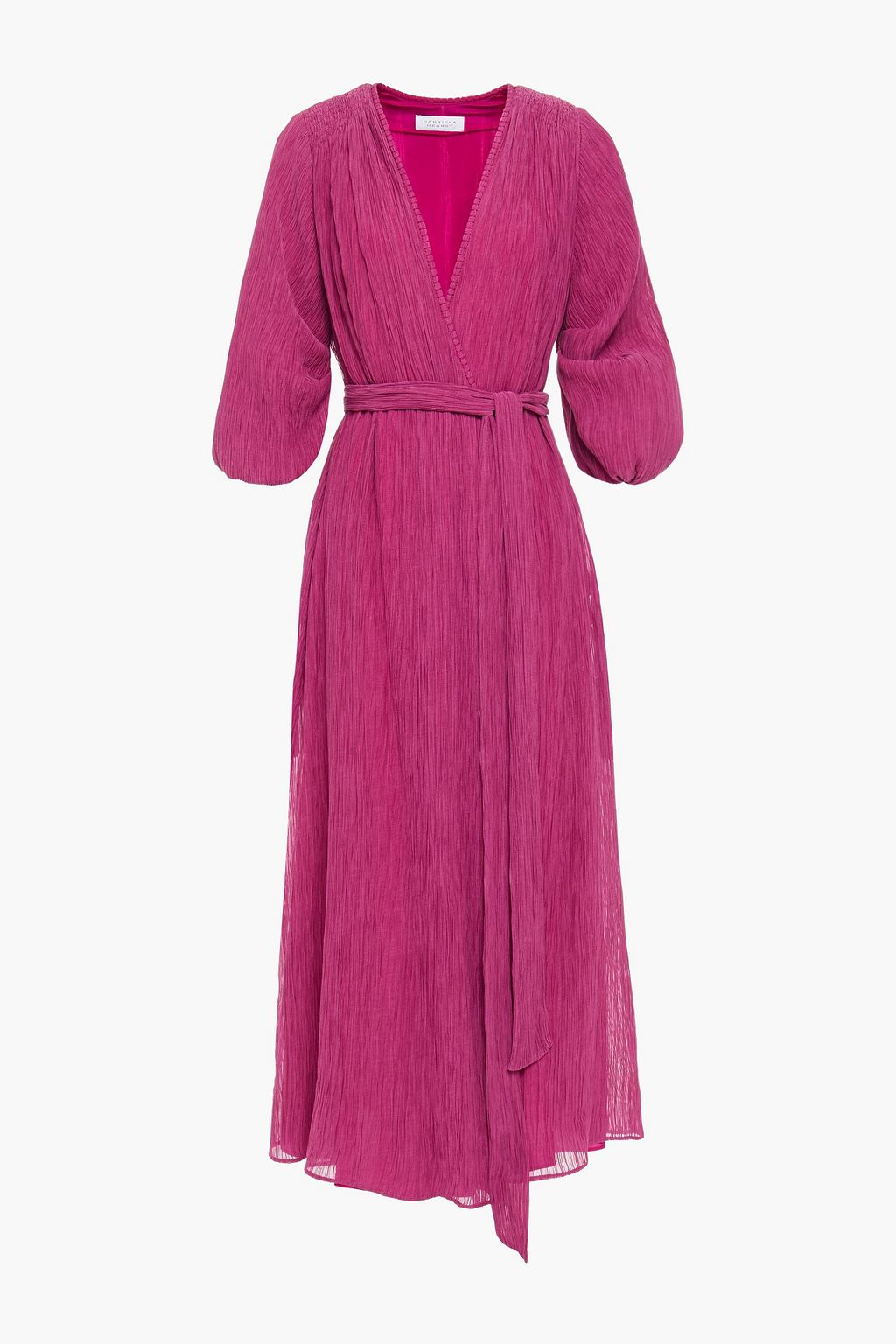 Magenta Demeter cotton and silk-blend crepon midi wrap dress | Sale up to  70% off | THE OUTNET | GABRIELA HEARST | THE OUTNET