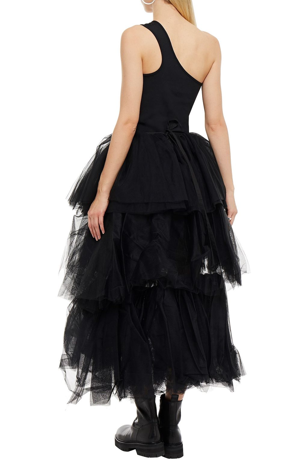 MM6 MAISON MARGIELA Tiered two-tone tulle midi skirt