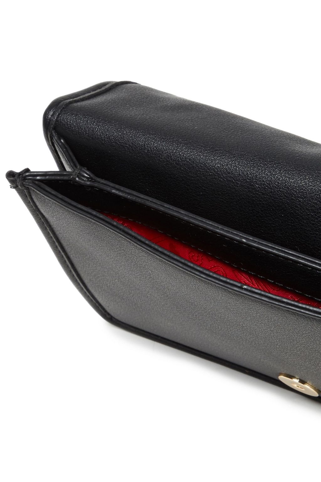 LOVE MOSCHINO Studded faux leather-trimmed coated-canvas shoulder bag