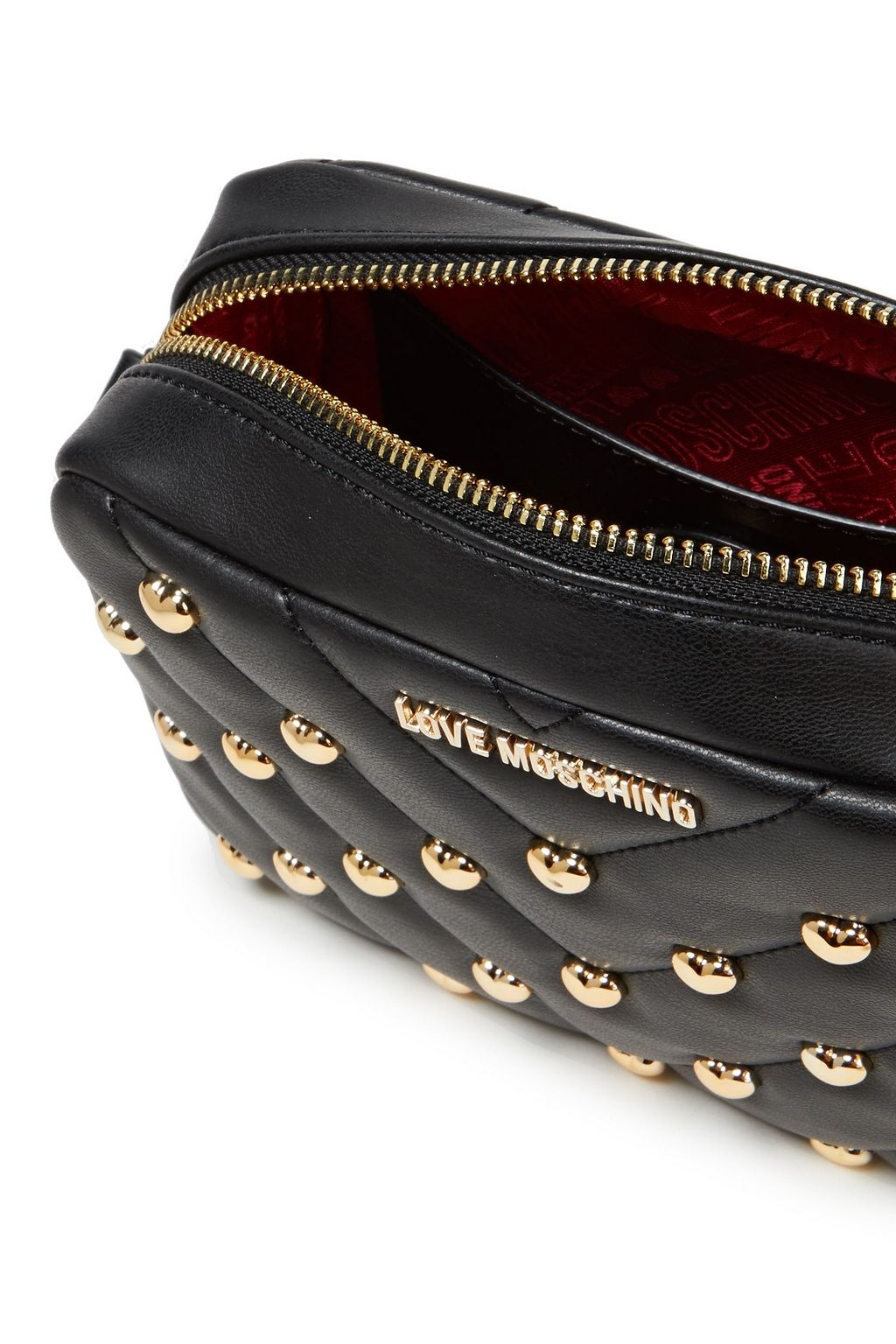 soho large studded quilted faux leather shoulder bag