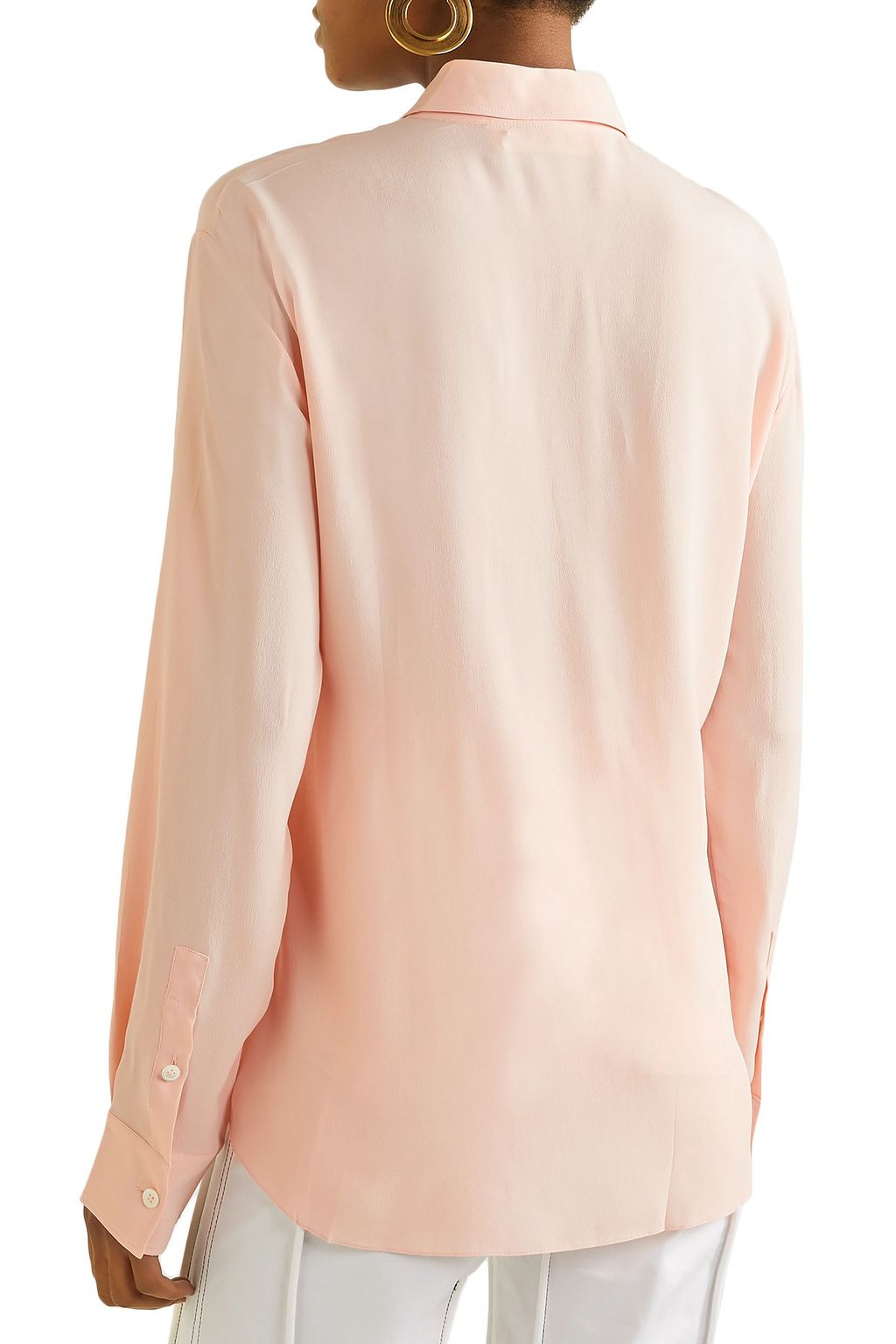 MARNI Belted washed-crepe blouse