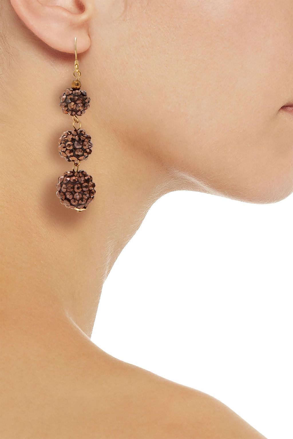 KENNETH JAY LANE 22-karat gold-plated bead earrings