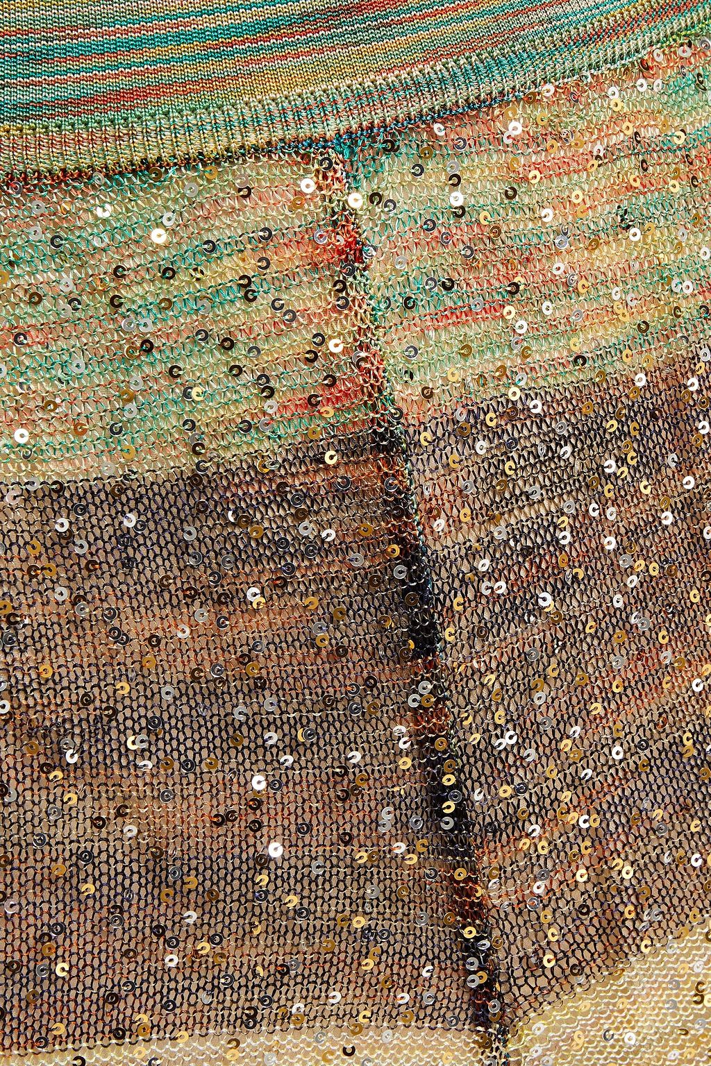MISSONI Sequin-embellished crochet-knit wide-leg pants