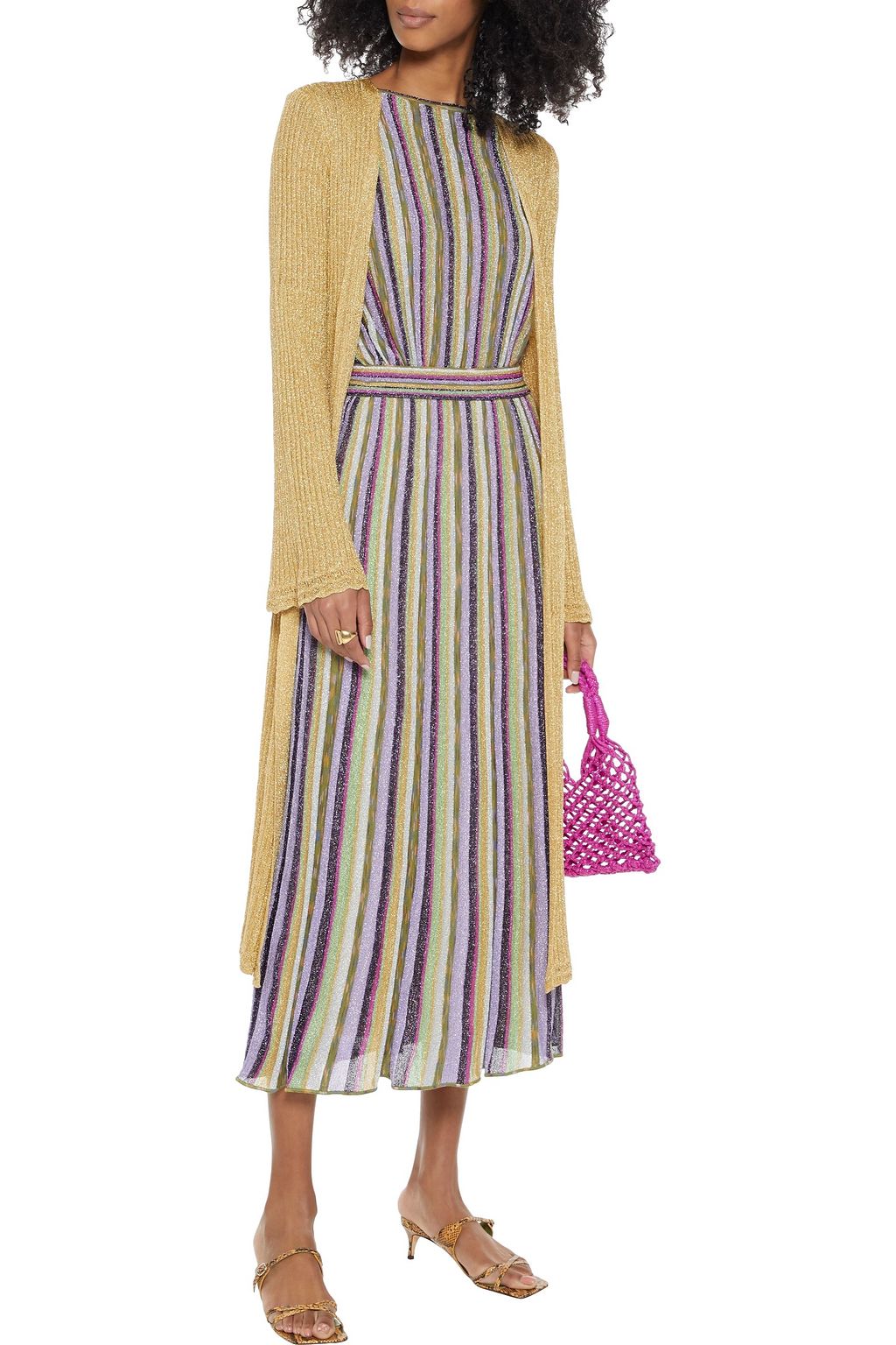 M MISSONI Metallic ribbed-knit cardigan