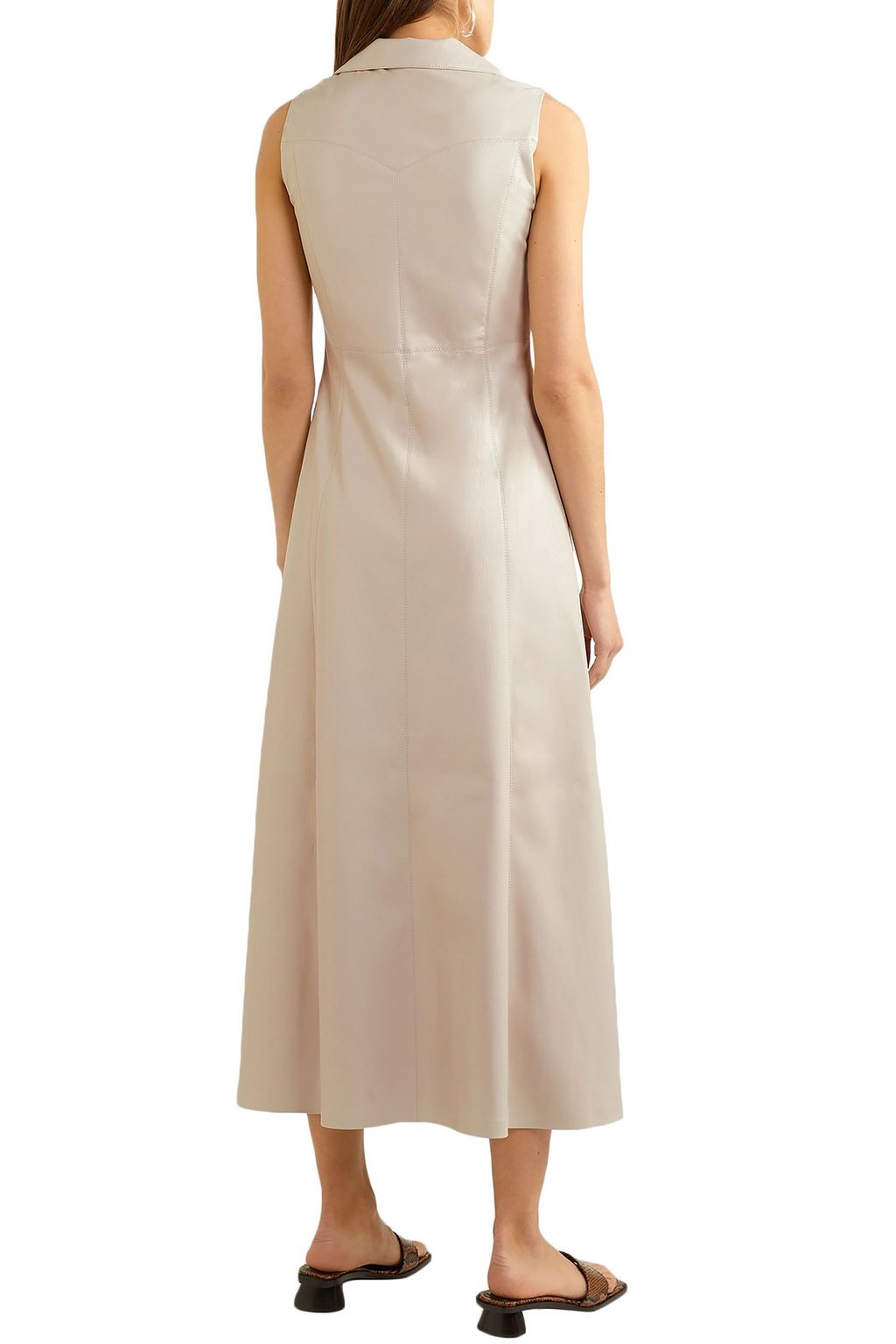 NANUSHKA Sharma knotted vegan leather midi dress