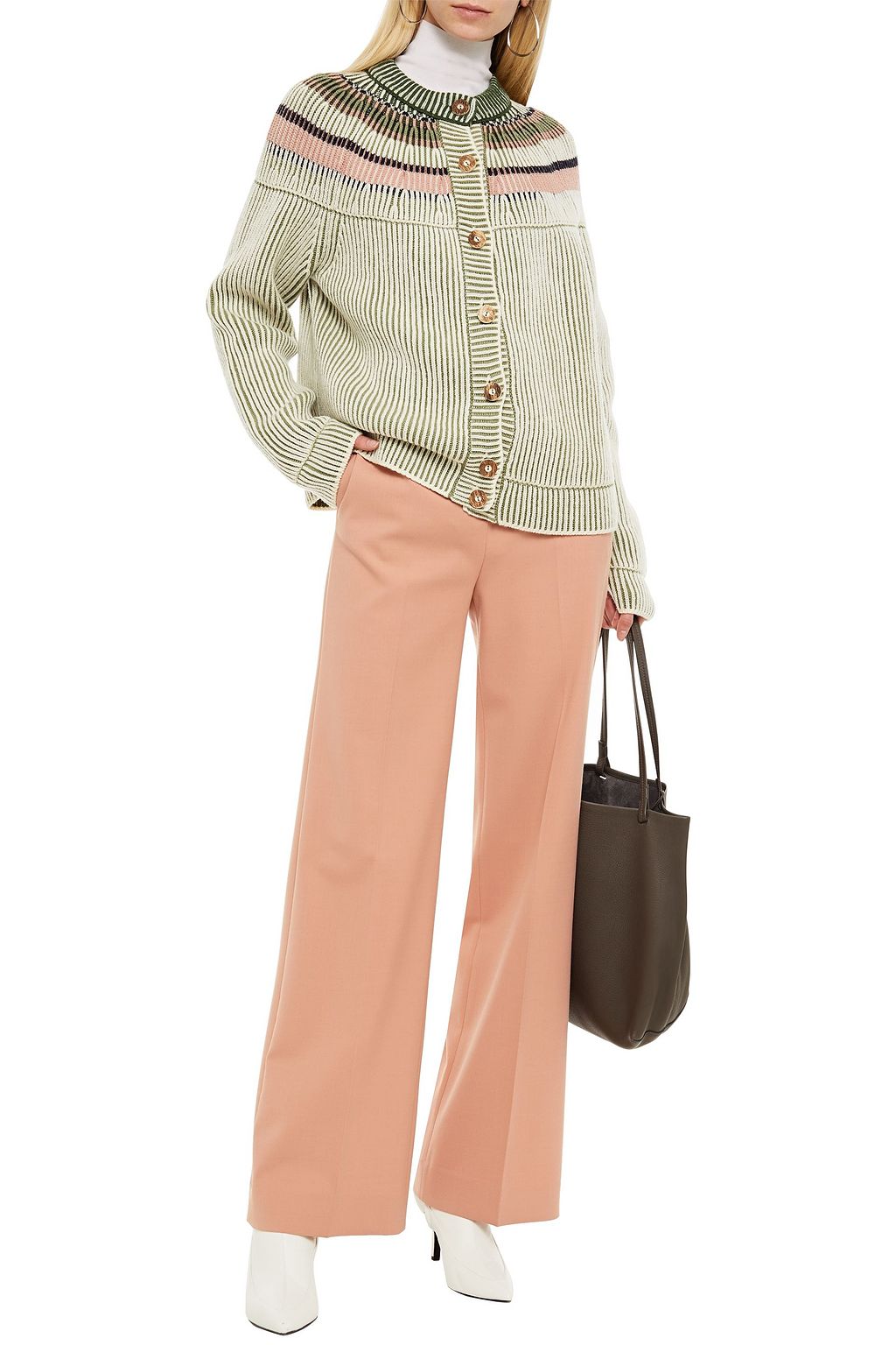 M MISSONI Ribbed wool-jacquard cardigan