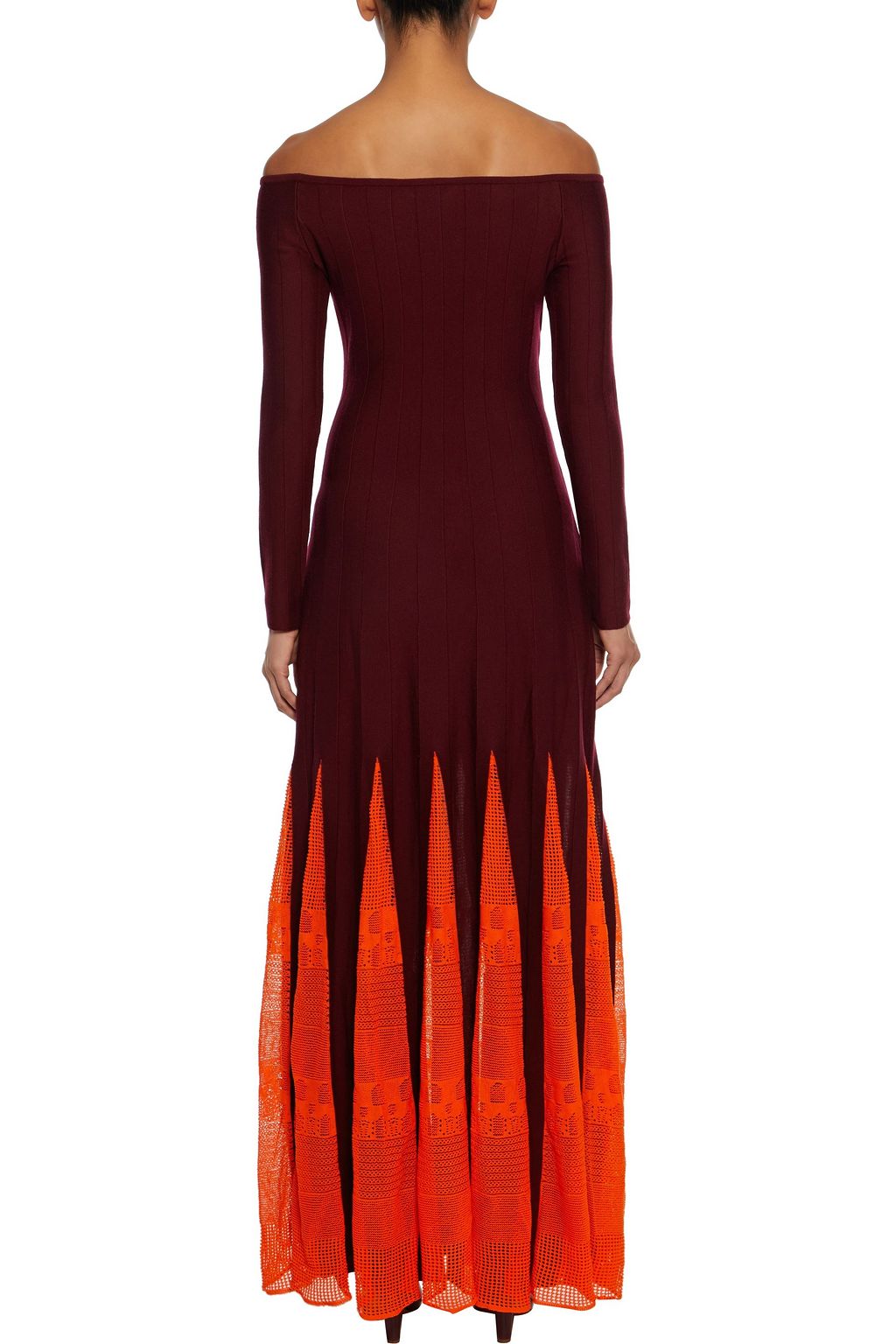 GABRIELA HEARST Sylvie off-the-shoulder pointelle-paneled wool and cotton-blend maxi dress