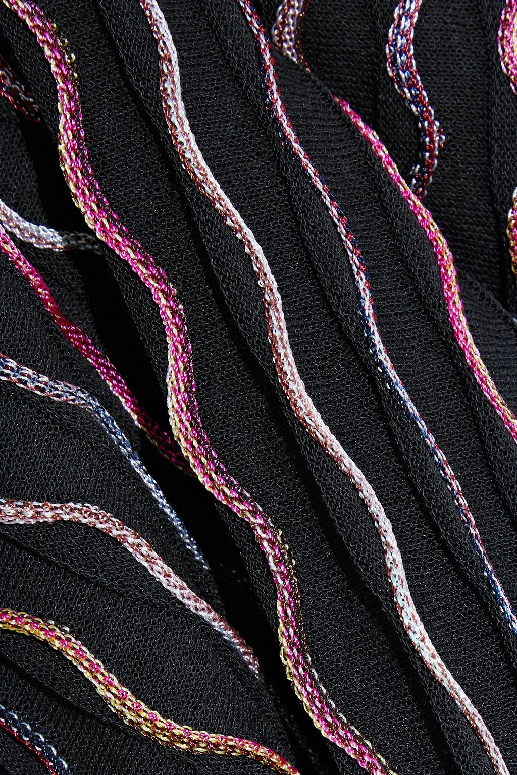 M MISSONI Pleated crochet-knit cotton-blend midi skirt
