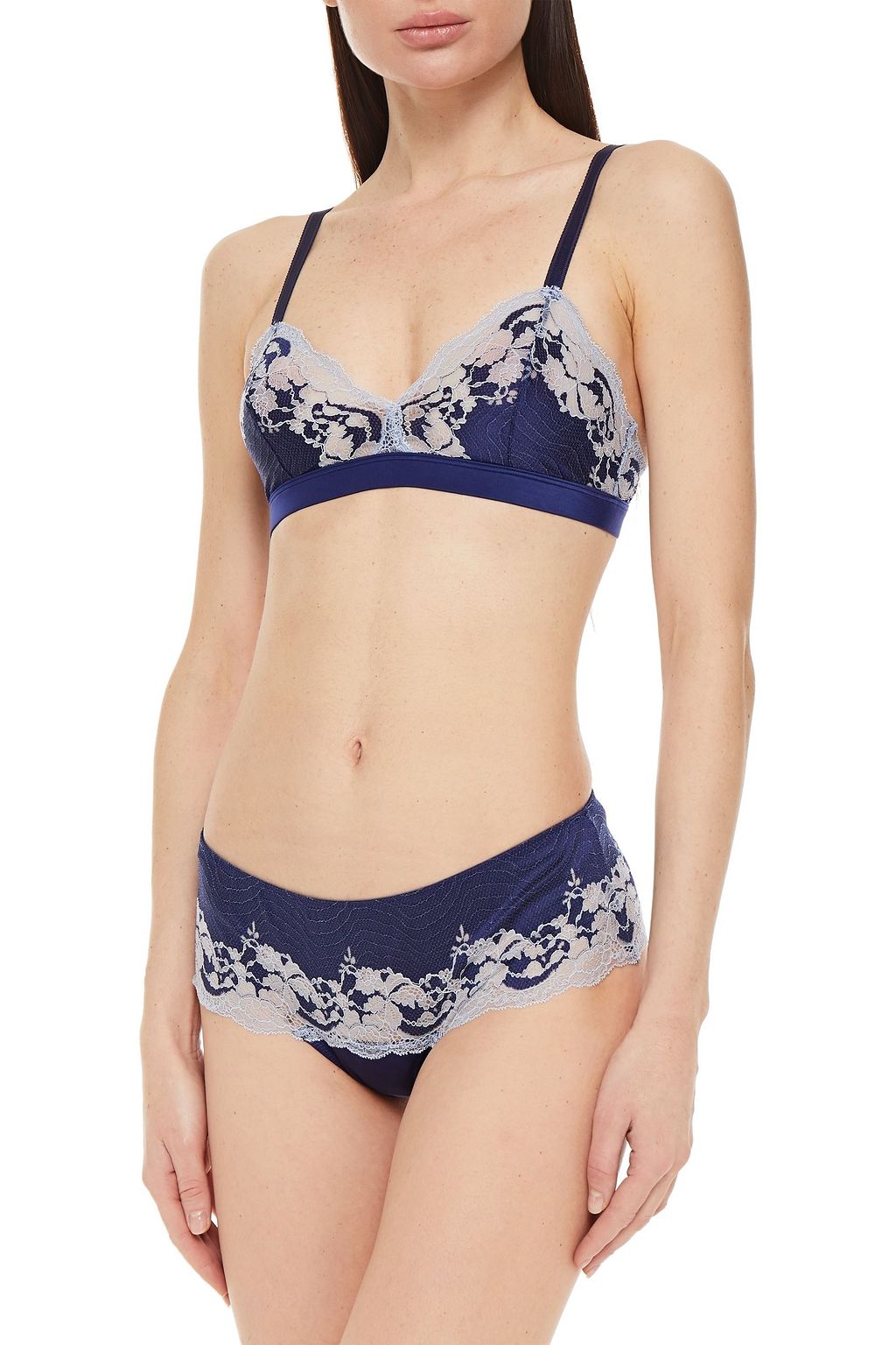 WACOAL Lace Affair satin-jacquard mid-rise thong