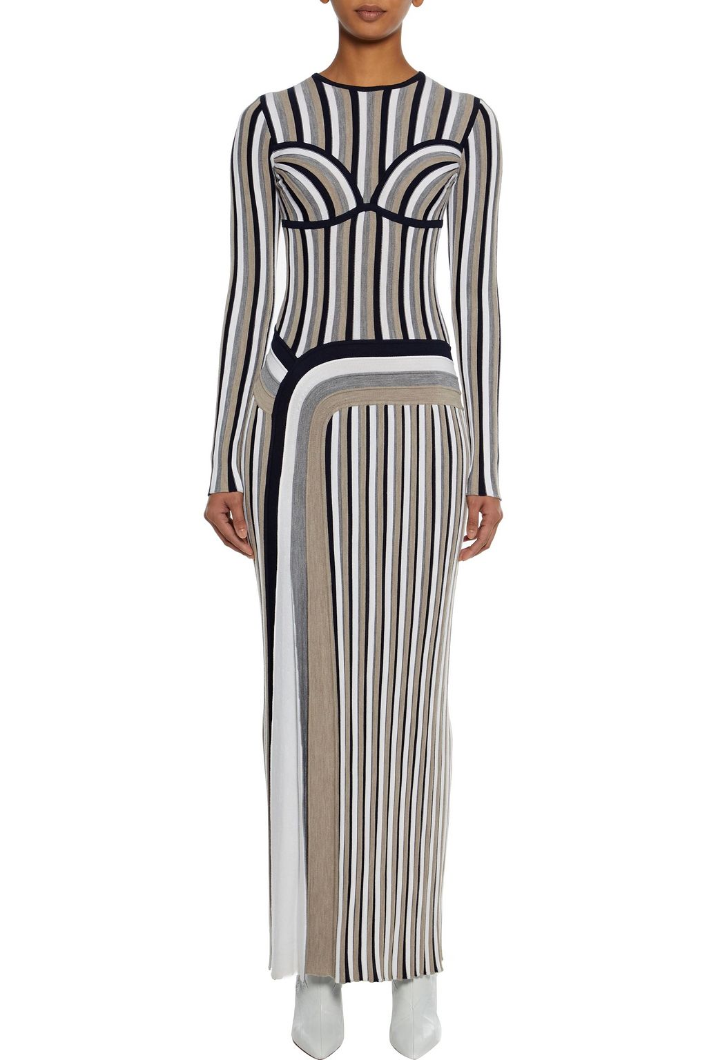GABRIELA HEARST Elisabeth pleated striped wool maxi dress
