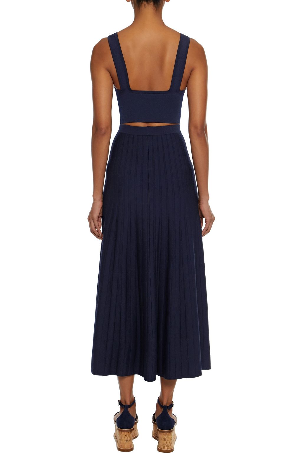 GABRIELA HEARST Apollo pleated wool-blend midi skirt