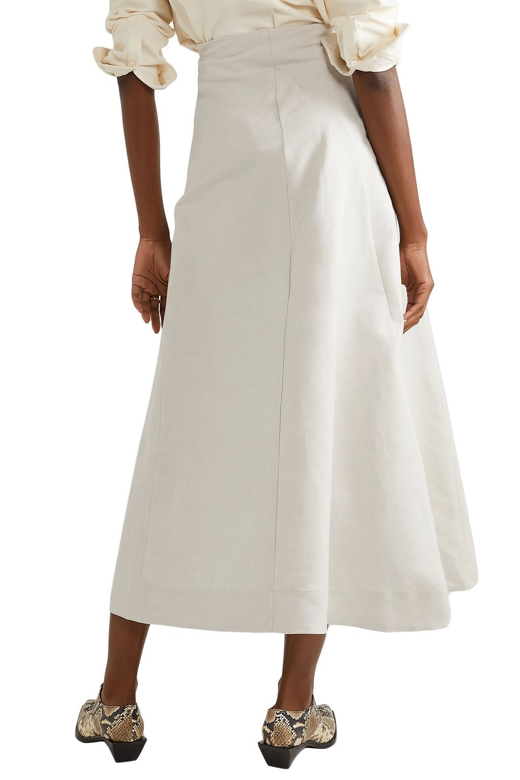 BITE STUDIOS Organic linen and cotton-blend midi skirt