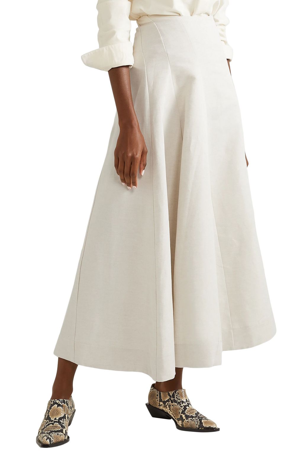 BITE STUDIOS Organic linen and cotton-blend midi skirt